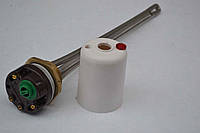 Тэн для чугунной батареи 1000 Вт (нержавейка) с терморегулятором Италия и защитным колпаком