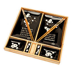 Японський посуд для суші в дерев'яній коробці S150-3