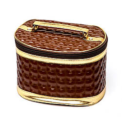 Сумка косметичка для косметики коричнева на блискавці комплект 3 шт S3