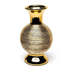 Декоративна ваза обтягнута золотистою ниткою низька пишна ВМSЗ1B