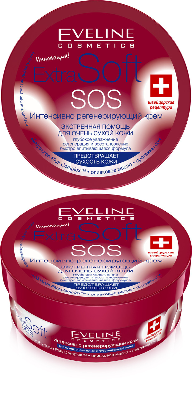 Крем для обличчя та тіла, що інтенсивно регенерує Eveline Cosmetics Extra Soft SOS 200 мл