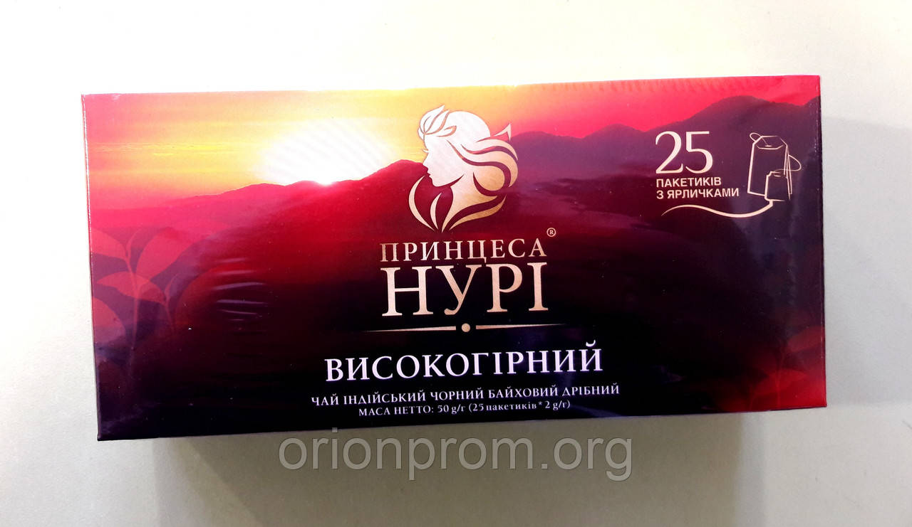 Чай Принцеса Нурі Високогірний 25 пакетів чорний
