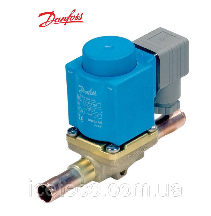 Соленоїдний вентиль Danfoss під пайку 10 мм EVO 102 (032L2060) з котушкою