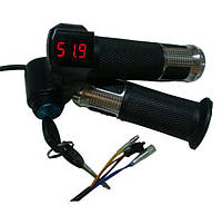 Ручка газа для электровелосипеда 12-72V с ключем и вольтметром