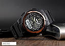 Чоловічий спортивний годинник Skmei 1454 Krast Чорний з рожевим золотом, фото 2