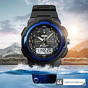 Чоловічий спортивний годинник Skmei 1454 Krast Чорний із синім, фото 5