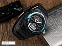 Чоловічий спортивний годинник Skmei 1454 Krast Чорний із синім, фото 6
