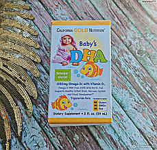 Риб'ячий жир із ДГК для дітей, омега-3, California Gold Nutrition, Baby DHA, 59 мл