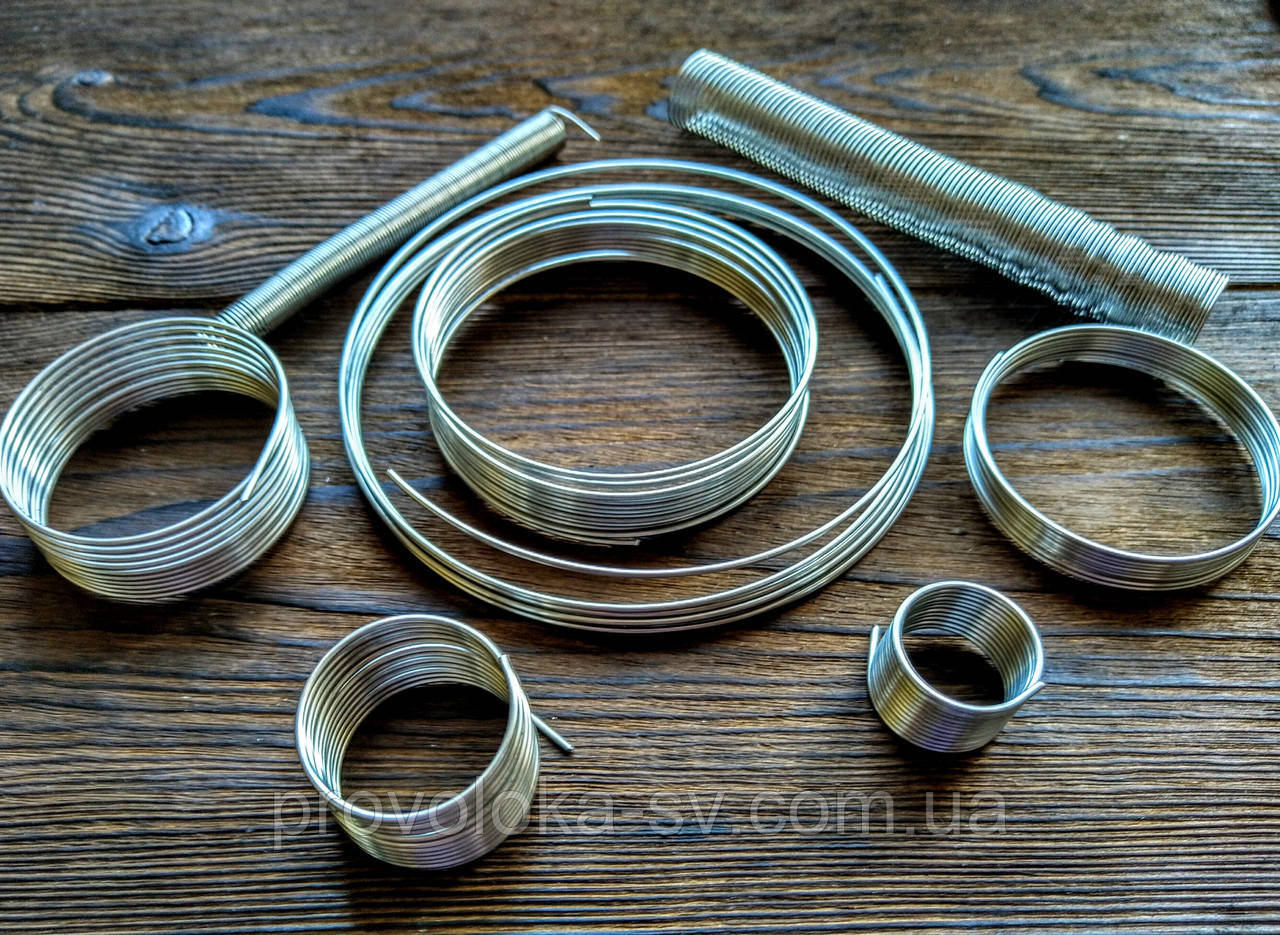 Дріт з пам'яттю колір срібло дріт 0,8 мм діаметр кільця 100 мм для браслетів 10 витків, фото 1