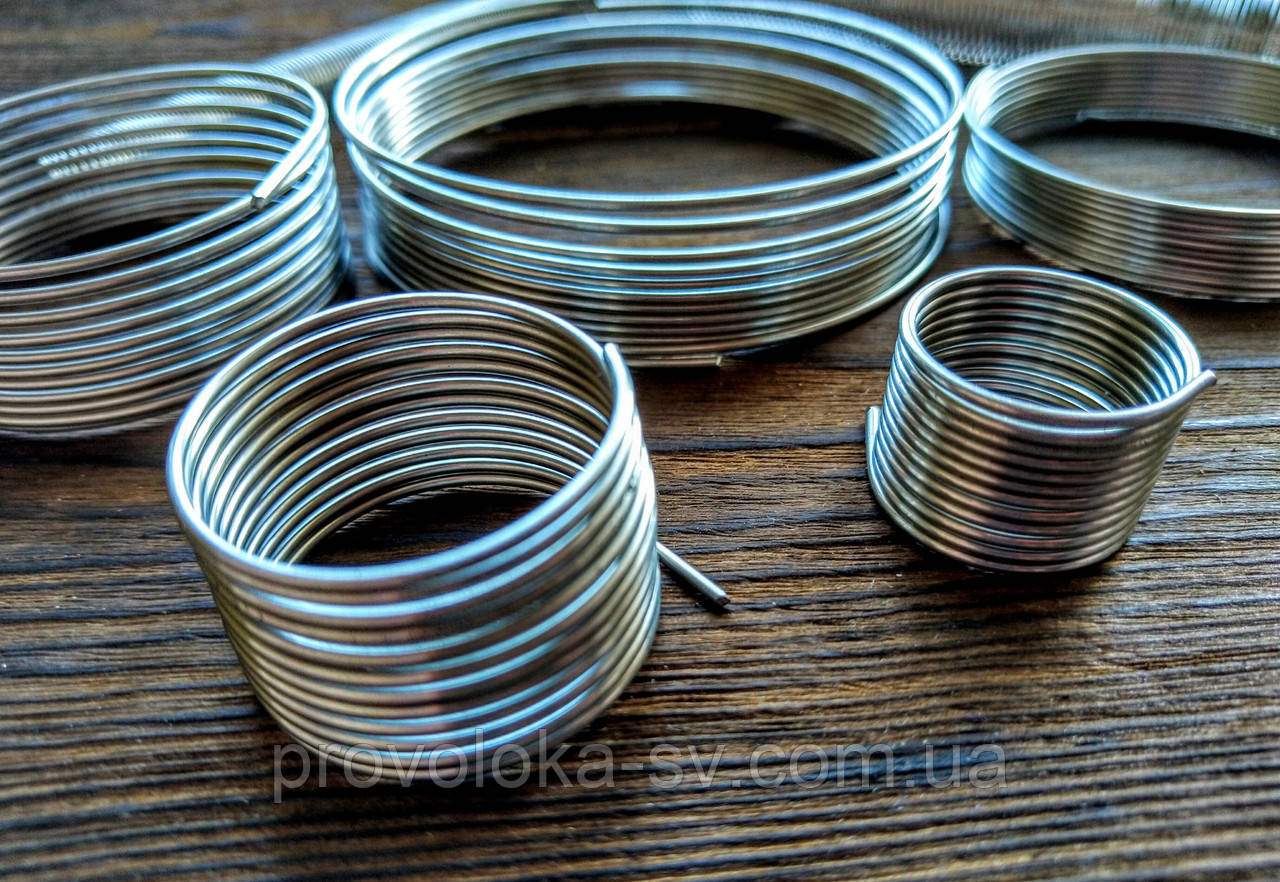 Дріт з пам'яттю колір срібло дріт 1 мм діаметр кільця 50 мм для браслетів 10 витків, фото 1