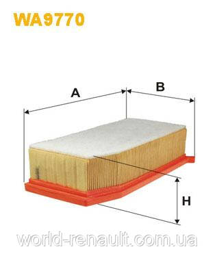 Повітряний фільтр на Рено Каптюр 1.5dCI, 1.2TCe, 0.9TCe / WIX WA9770, фото 2