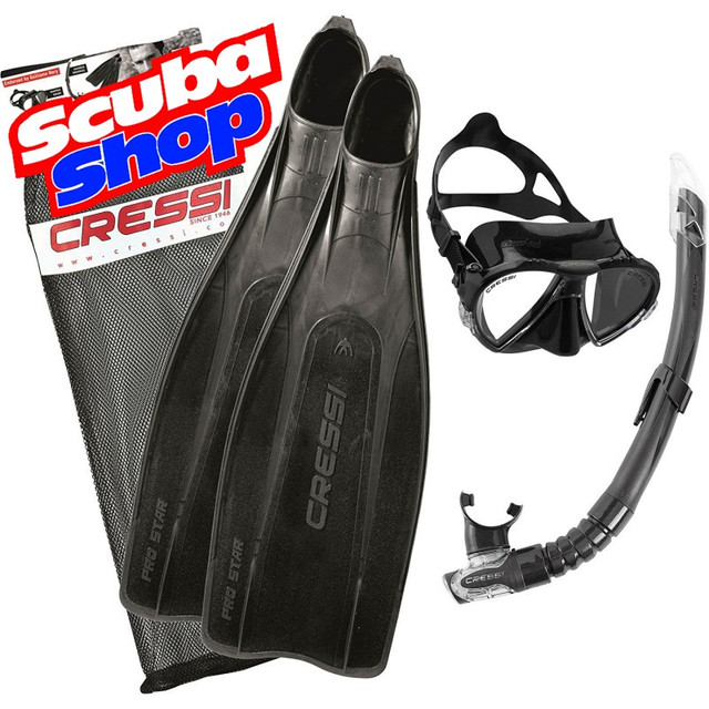 Набір Cressi-Sub Pro Star (маска Matrix+трубка Gamma+ласти Pro Star) чорний Набір Cressi-Sub Pro Star (маска Matrix+трубка Gamma+ласти Pro Star) чорний