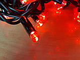 Світлодіодна гірлянда нитка DELUX String 10м 200 LED червоний/чорний, фото 2