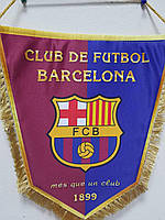 Вымпел тканевой с бахромой FC Barcelona.