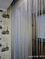 Декоративні штори-нитки однотонні без люрексу