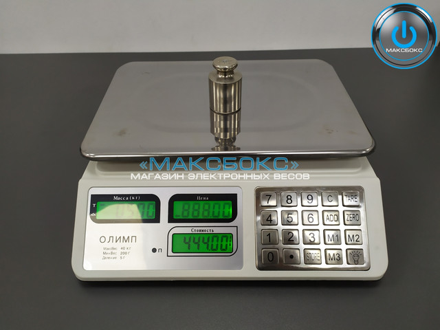 Торгові настільні ваги до 40 кг з металевими кнопками – Олімп 829