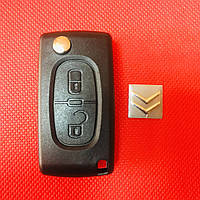 Выкидной ключ на Citroen C1, C2, С3, С4, Berlingo (Ситроен Берлинго) 2 кнопки, ID46 (7941) 433MHZ (ASK)