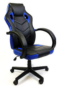 Крісло офісне комп'ютерне 7F RACER EVO, синє механізм гойдання TILT