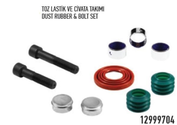 Р/кт напрямних супорта Wabco PAN19, DAF,SAF,SCHMITZ (12999738 без 2 білих пиляків і заглушки), фото 1