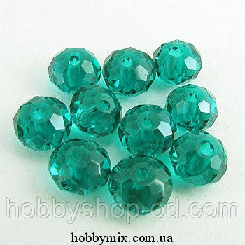 Бусини кришталеві "сфера" 6 мм. смарагдові (100 шт.), фото 1