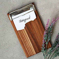 Чекбук чекниця планшетка офіціанта з верхнім зажимом дерев'яний Lasco Дерев'яна з затиском