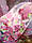 Принтована органза "Квіточка сакури" рожевий, фото 2