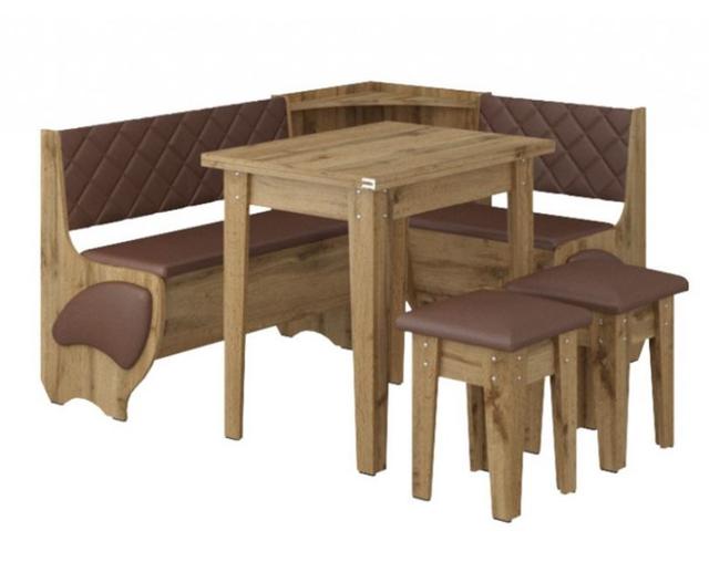 Уголок кухонный Милорд ДСП дуб тахо+винил коричневый Уголок кухонный Милорд ДСП дуб тахо+винил коричневый