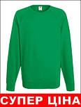 Реглан чоловічий зелений светр легкий Lightweight raglan sweat Fruit of the Loom,L, фото 3