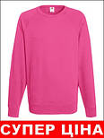 Реглан чоловічий малиновий светр легкий Lightweight raglan sweat Fruit of the Loom,S, фото 2