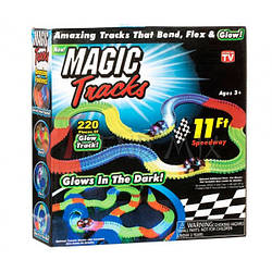 Набор Magic Tracks 220 деталей светящаяся гоночная трасса меджик трек автотрек трасса мэджик супер трасса