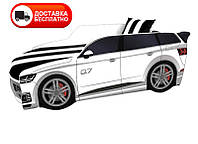 Кровать машина серия Премиум модель Audi Q7 белый Р 003 со спортивным матрасом и подушкой