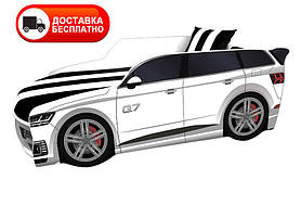 Ліжко машина серія Преміум модель Audi Q7 білий Р 003 зі спортивним матрацом та подушкою