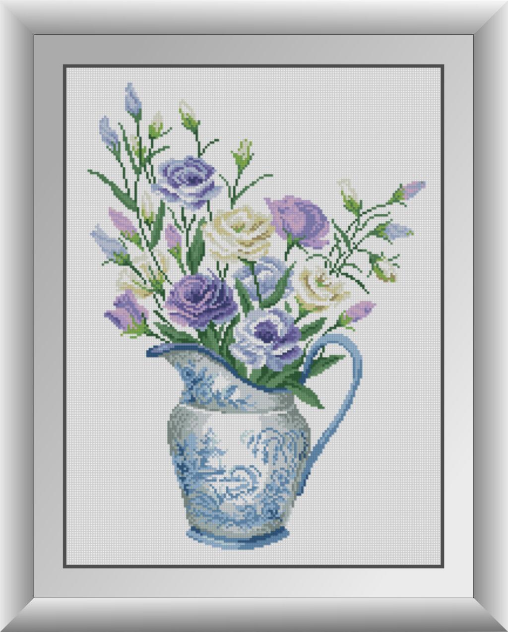 Алмазний живопис Букет з еустомами Dream Art 30899 (40 x 53 см), фото 1