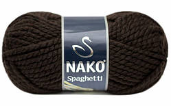 Nako SPAGHETTI ( Спагетті ) № 4987 шоколад (Вовна з акрилом, нитки для в'язання)