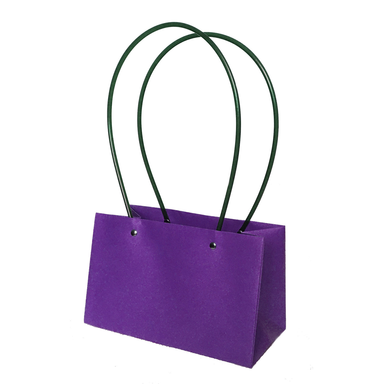 Паперова сумка прямокутна вологостійка для букетів фіолетова, фото 1