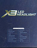 Комплект: Лампи LED X3 Headlight platinum H4 6500k 6000 Lm 50w КОМПЛЕКТ, фото 5