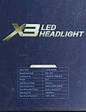 Лампа LED X3 Headlight platinum H4 6500k 6000Lm 50w 1 штука, фото 4