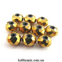 Кришталеві намистини "сфера" 6 мм золоті (100 шт)