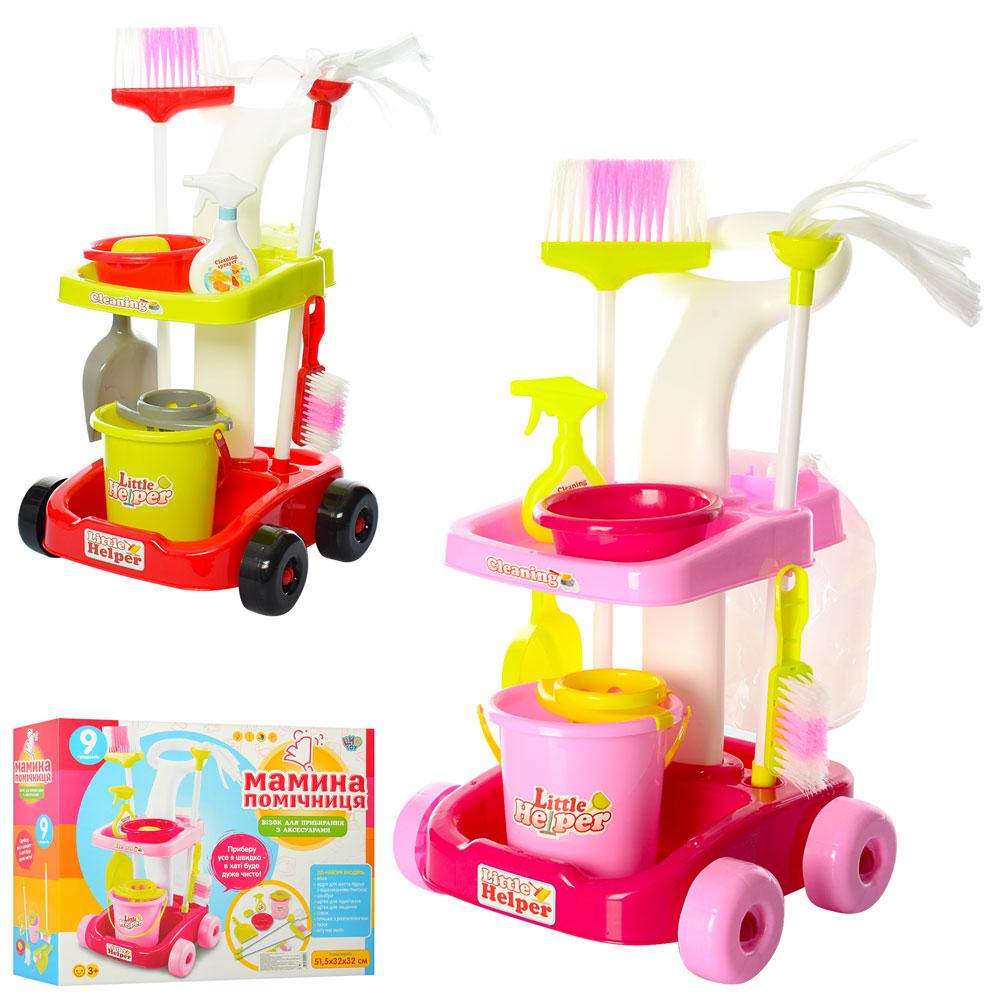 Набір для збирання 667-33-35, візок, щітки, відро, совок, 2 кольори, кор., 38-49-14,5 см, фото 1