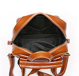 Рюкзак сумка шкіряний жіночий міський. Рюкзак трансформер з натуральної шкіри (чорний), фото 10