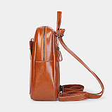 Рюкзак сумка шкіряний жіночий міський. Рюкзак трансформер з натуральної шкіри (чорний), фото 4