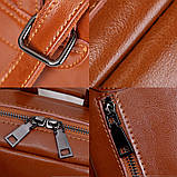 Рюкзак сумка шкіряний жіночий міський. Рюкзак трансформер з натуральної шкіри (чорний), фото 9