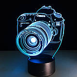 1 Світильник — 16 кольорів світла! Світильник 3D Фотоапарат, з пультом керування, Ідеї подарунків парню, фото 7