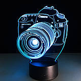 Світильник 3D Фотоапарат, 3D світильники нічники Подарунки друзям, Оригінальні подарунки, фото 7