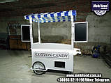 Торговий візок для солодкої вати "CandyBar" із вело колесом., фото 9