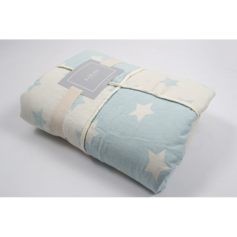 Плед мікроплюш Barine - Star Patchwork throw mint ментоловий 130*170, фото 1