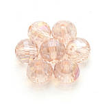 Бусини кришталеві куля 6 мм персикові (72 шт.) крейда. гранка, фото 2