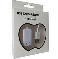 Внешняя звуковая карта USB на кабеле 7.1 3D адаптер