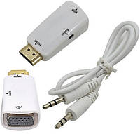 Конвертер HDMI в VGA + Аудио + Видео Переходник Адаптер