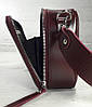 65-р Натуральна шкіра, Сумка жіноча крос-боді з широким ременем бордова, марсала Шкіряна сумка жіноча, фото 7